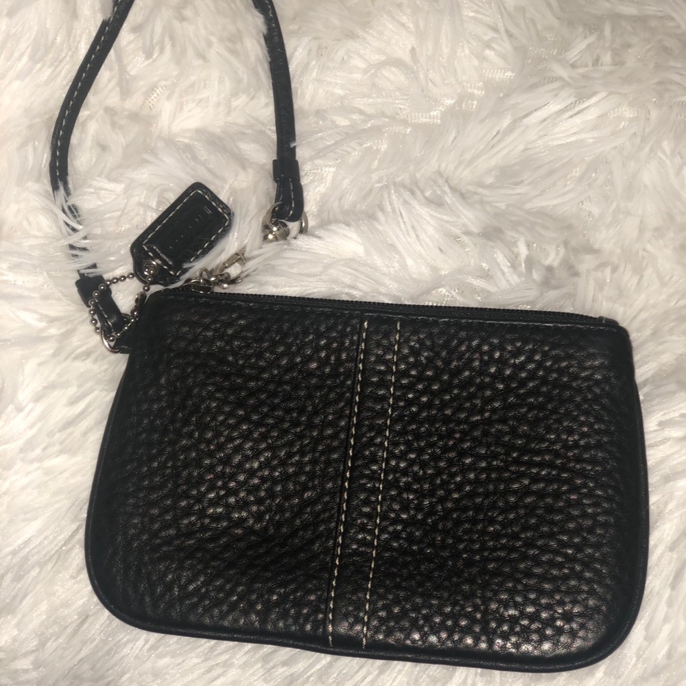 Coach Black Leather Wristlet/Pouch